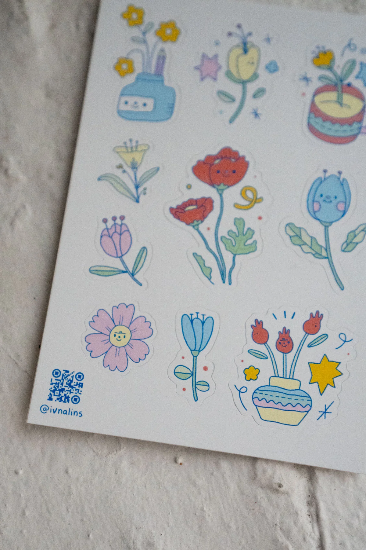 Colours & Flowers Mini Sticker Sheet - Image 2