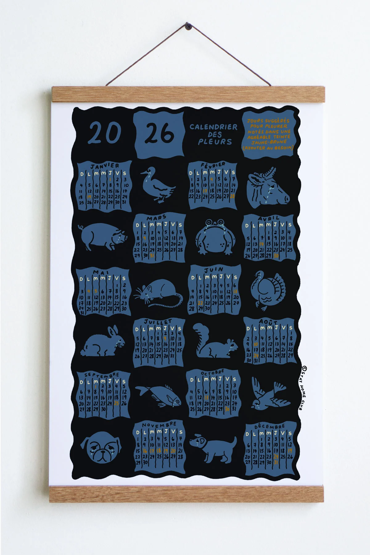 Crying Calendar - 2026 Calendar Print (English / French) - Image 3