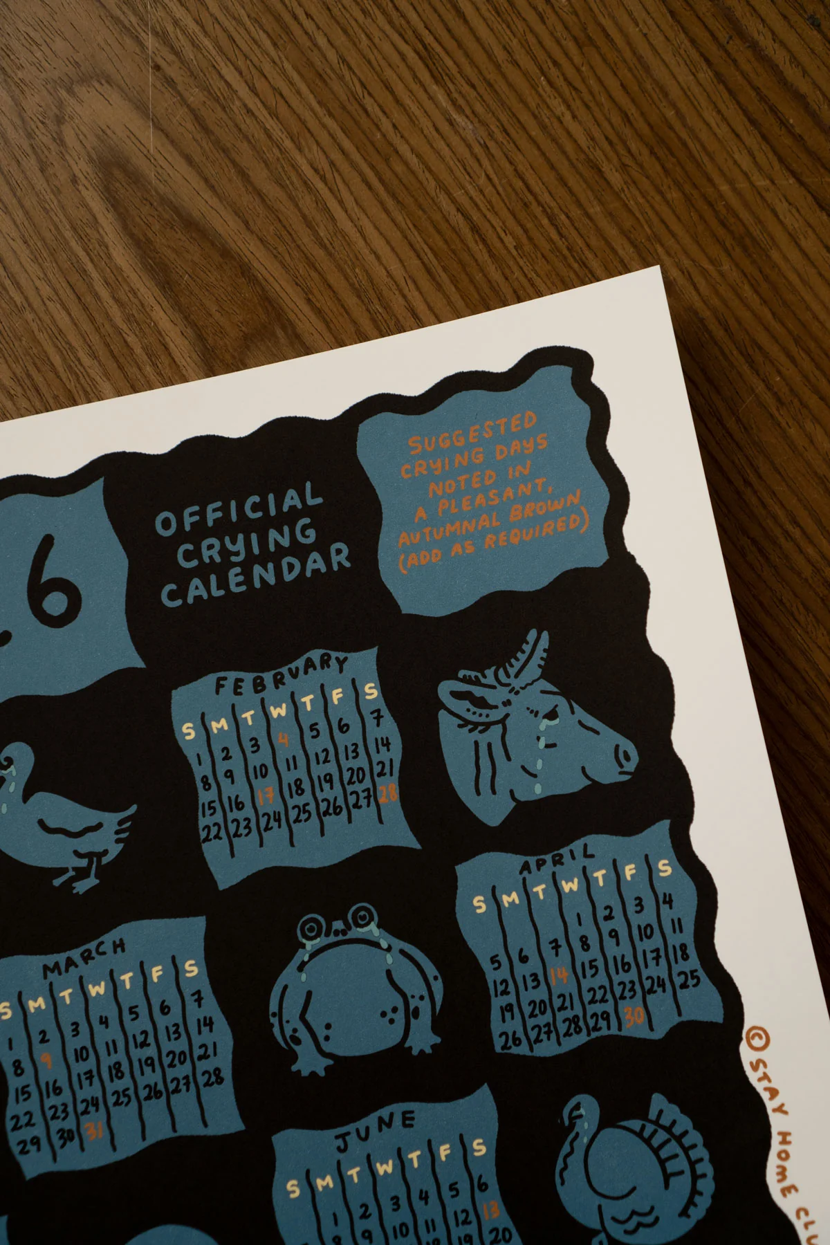 Crying Calendar - 2026 Calendar Print (English / French) - Image 4