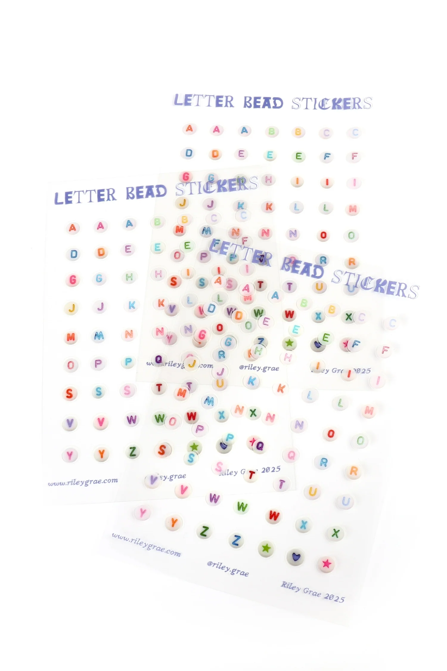 Letter Beads Clear Sticker Sheet - Image 2