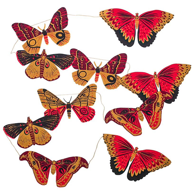 Colourful Butterflies Screen Printed and Sewn Garland - Image 9
