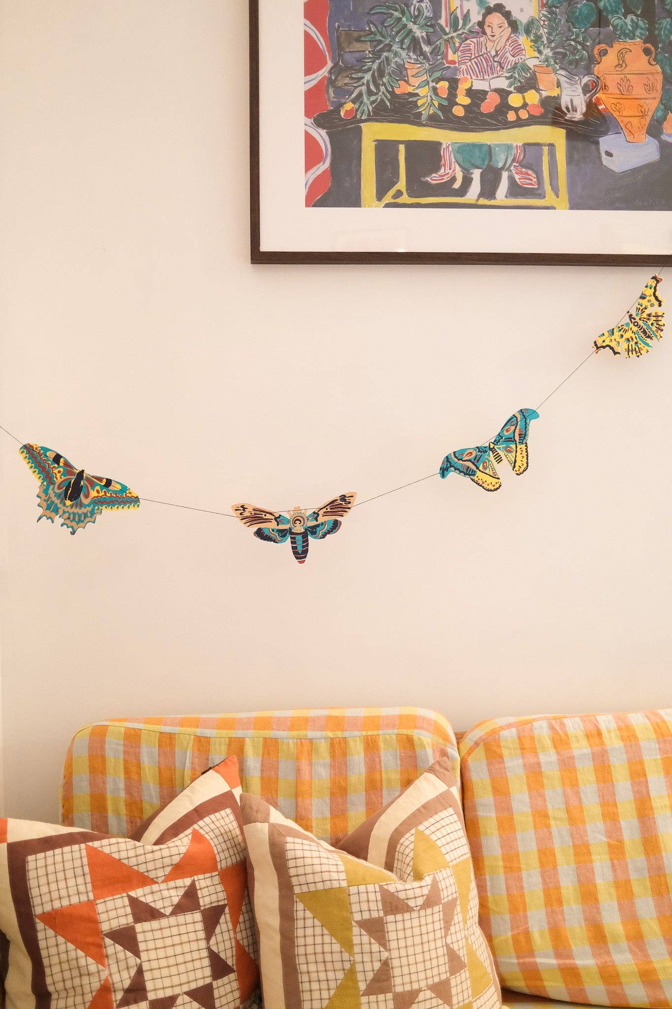 Moths Screen Printed and Sewn Garland - Image 4