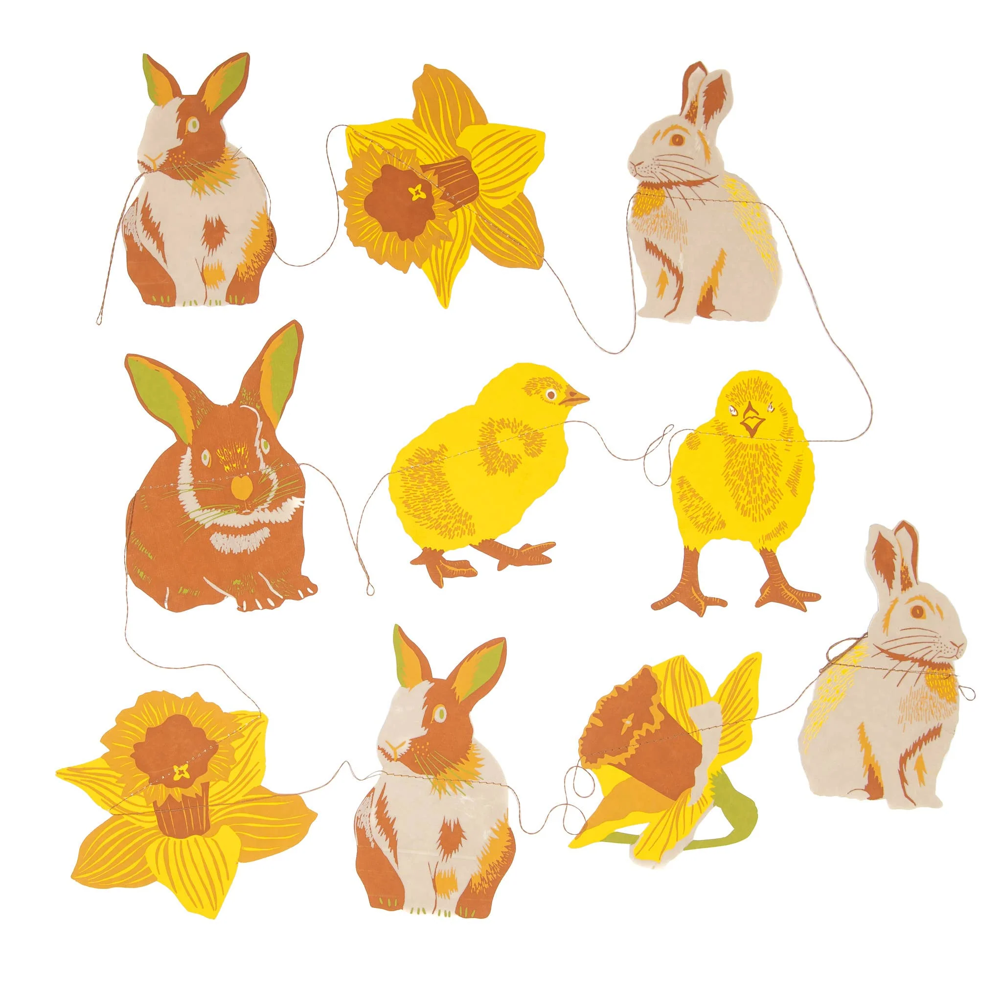Rabbits Screen Printed and Sewn Garland - Image 2