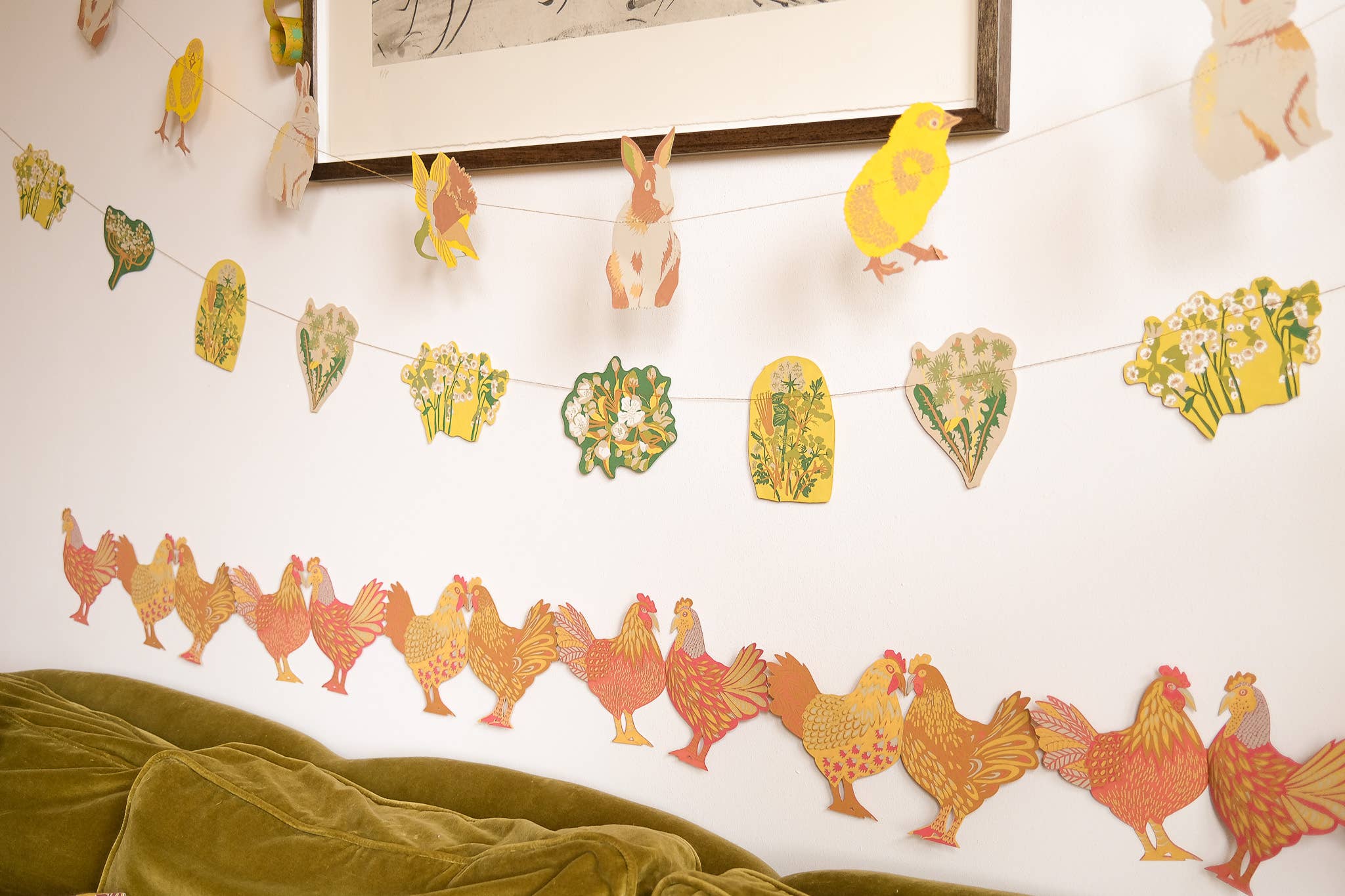 Rabbits Screen Printed and Sewn Garland - Image 6