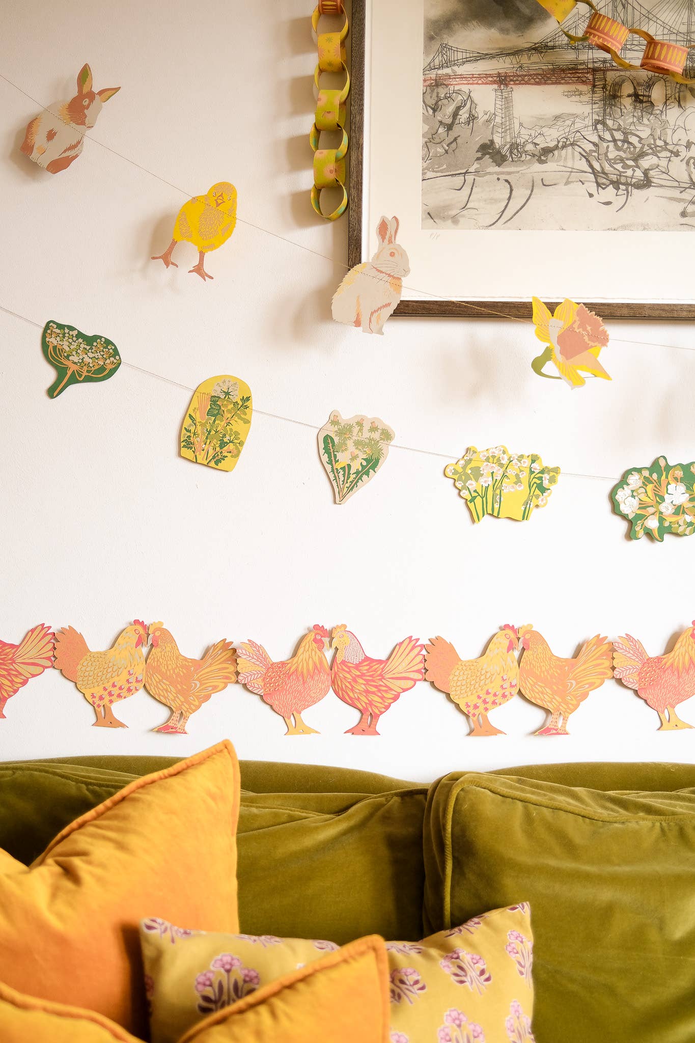 Rabbits Screen Printed and Sewn Garland - Image 9