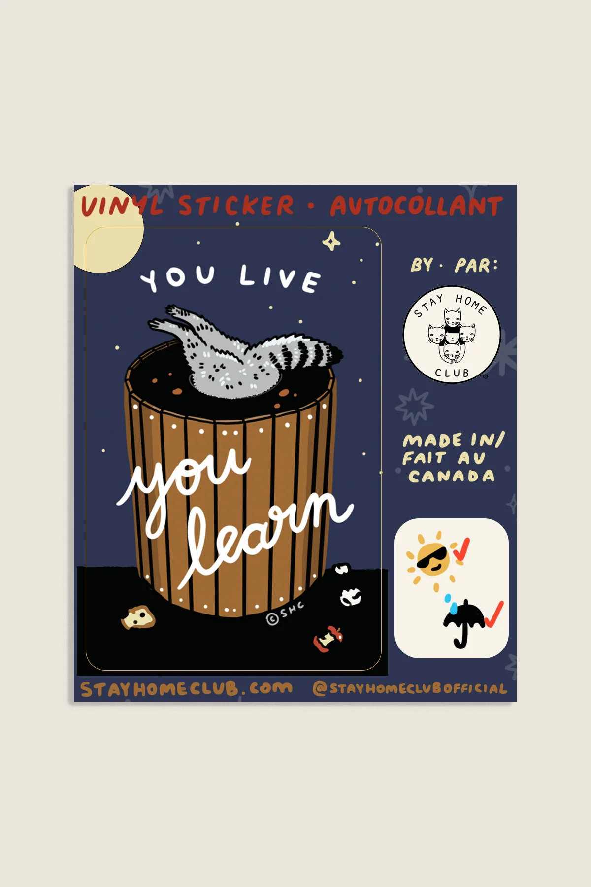 You Live You Learn Vinyl Sticker - Image 2